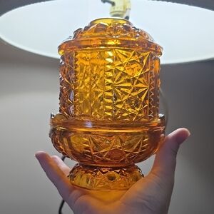 Vintage Amber Glass Lamp
